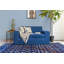 Tapis géométrique bleu / rouge-53918587