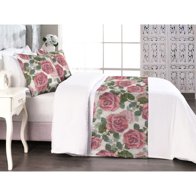 Ensemble de chemin de lit Ambesonne Roses, Très grand lit