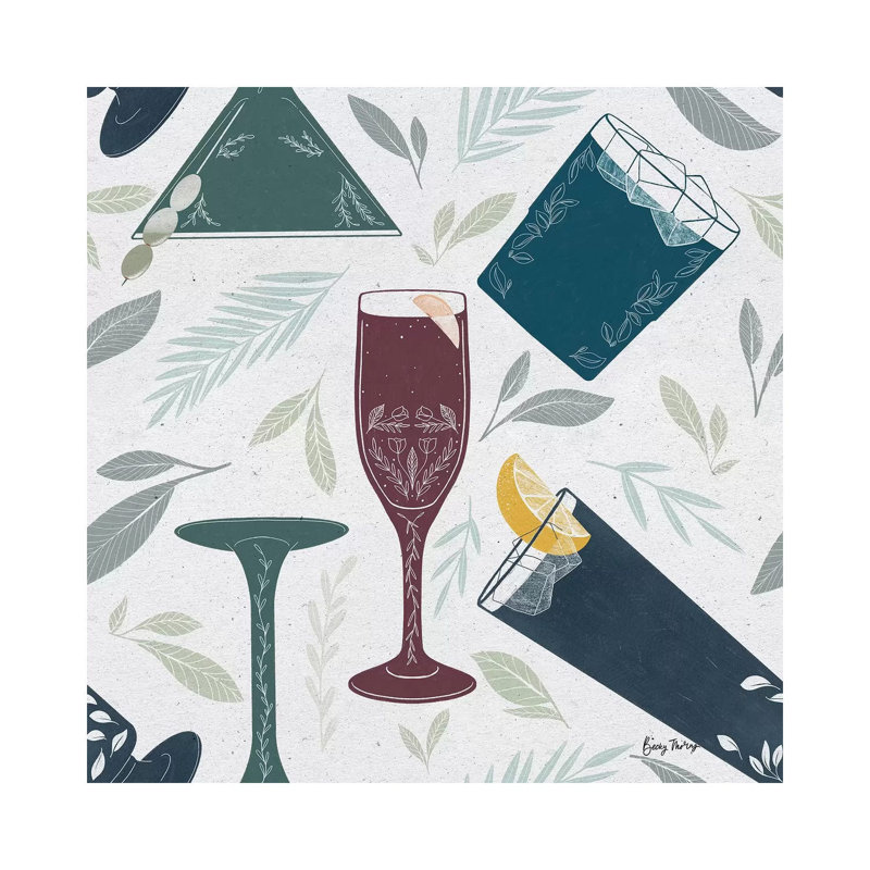 Fruity Cocktails Pattern IV by Becky Thorns - 1 Piece Wrapped Canvas Wall Art, 93.98 cm H x 93.98 cm W x 1.91 cm D