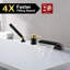 Robinet de baignoire de salle de bain en or brossé avec douchette à jet haut débit Sumerain, robinet de baignoire de style moderne avec douche à main, 3 trous-114830523