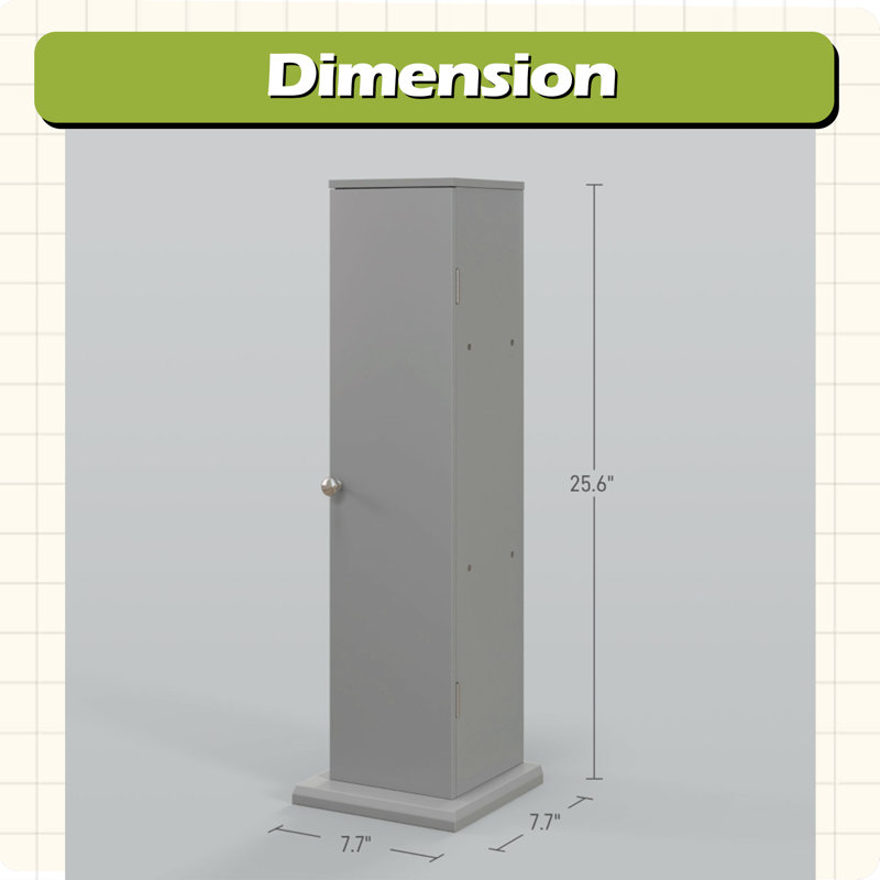 Armoire de coin, armoire de rangement à 3 niveaux, Gris