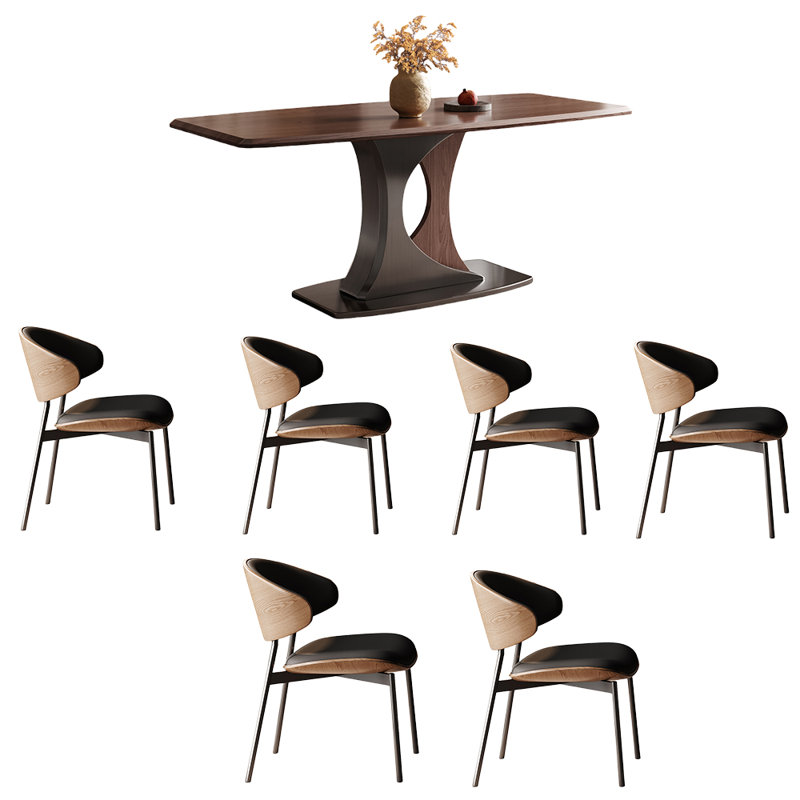 Retro simple dining table sets, 29.52"H x 62.99"L x 35.43"W
