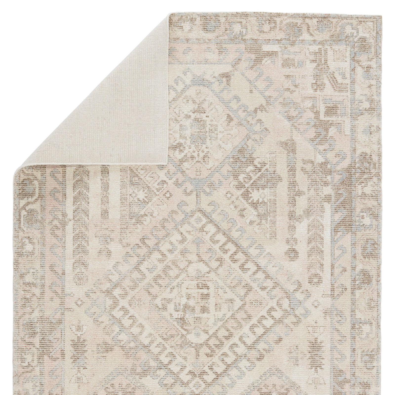 Alara Light Brown Gray Hand-Woven Oriental Rug, Rectangle 6' x 9'