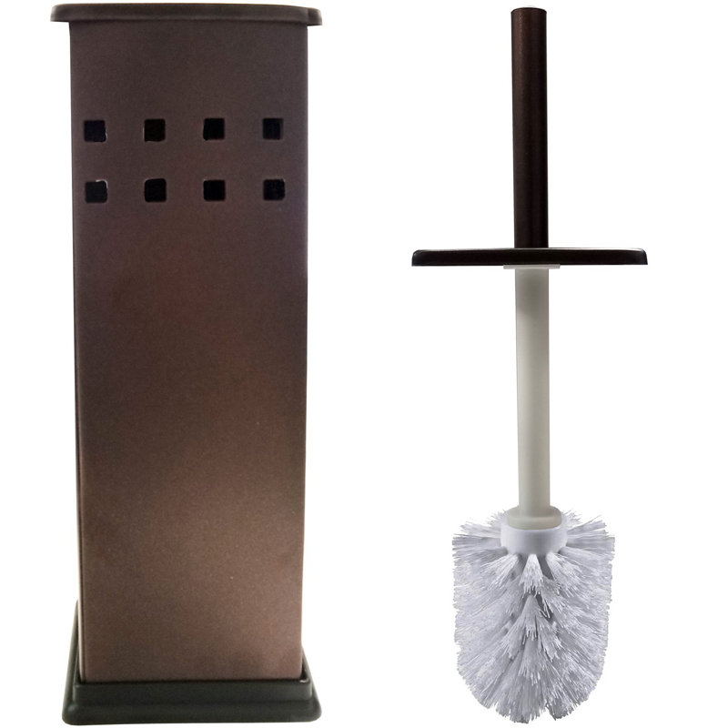 Bronze Ventilated Toilet Brush and Holder Set
