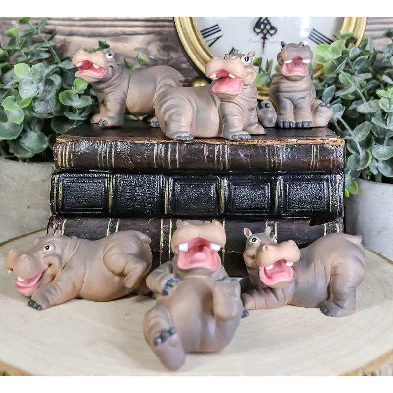 Ensemble de 6 figurines hippopotame Delauren