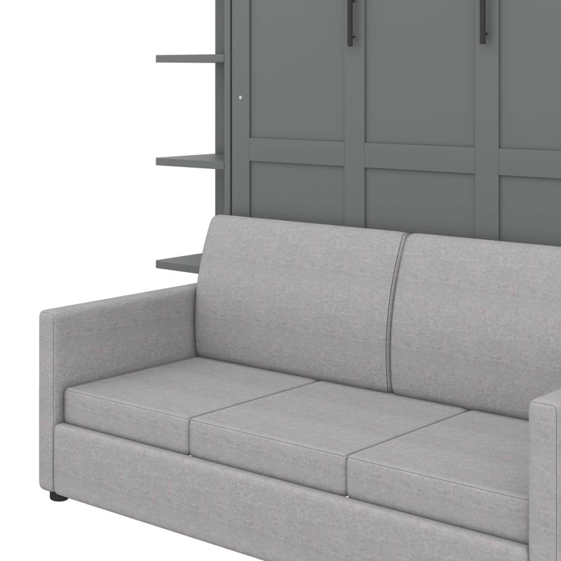 Versatile Queen-Sized Murphy Bed Converts Effortlessly Into A Comfortable Sofa, Grey