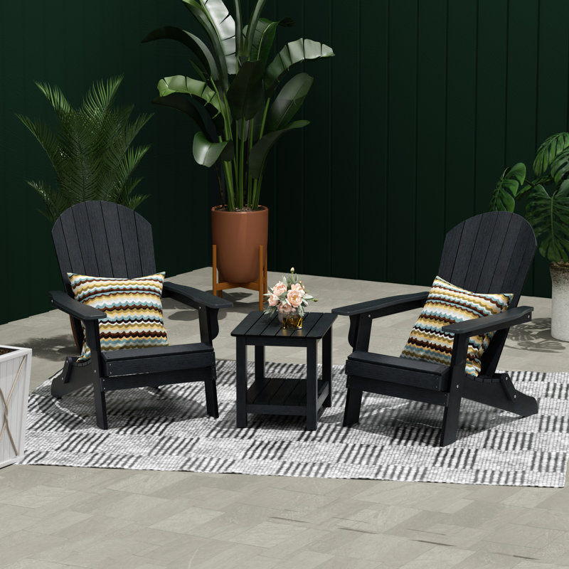 Arrlo 2 - Person Patio Conversation Set, Black