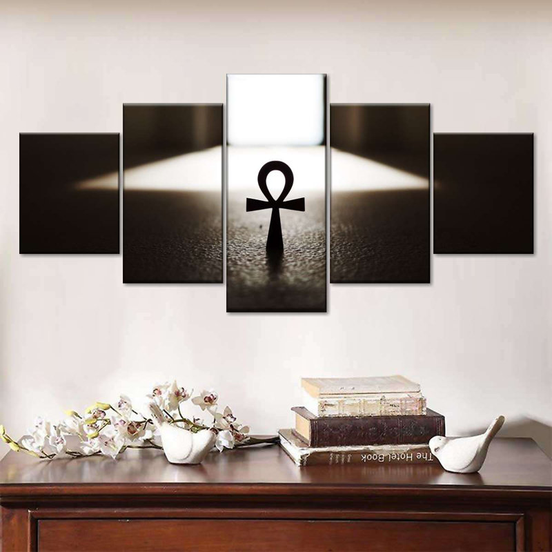 Égyptien Ankh - ensemble de 5 toiles tendues, H 12 po x l 29 po