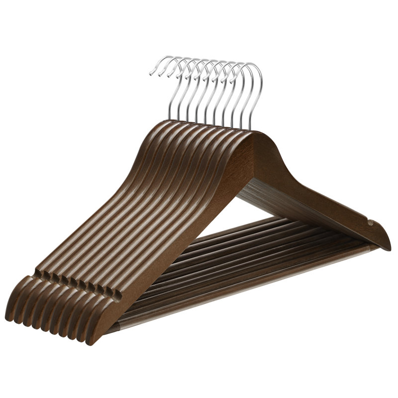 Griet Solid Wood Standard Hanger, 10, Dark Walnut