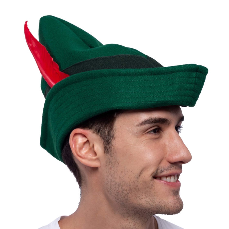 Felt Robin Hood Hats with Feather, Alpine German Hat