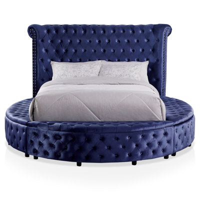 Deskins Upholstered Wingback Bed