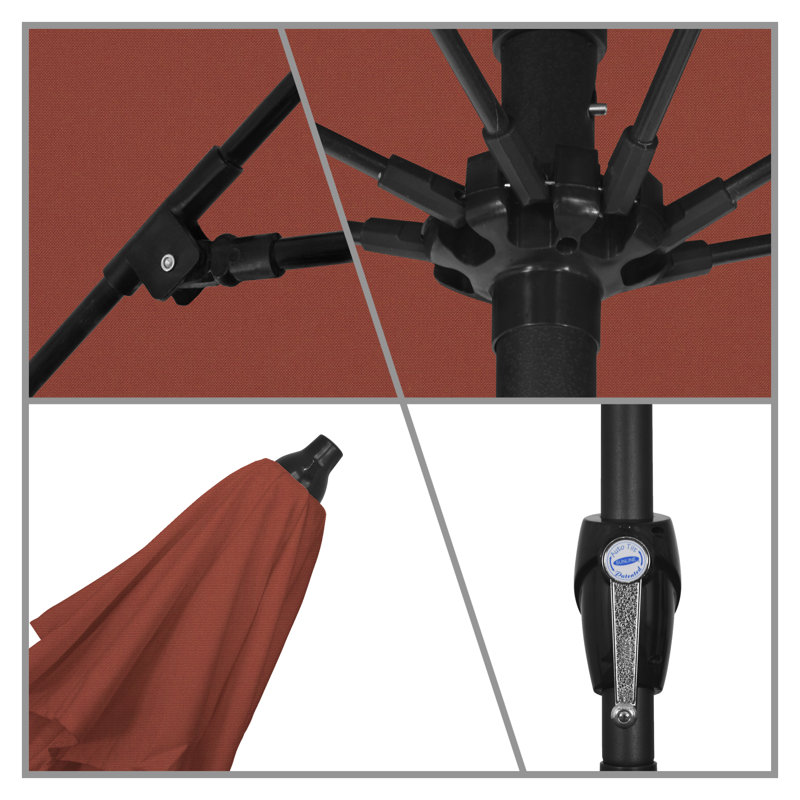 Parasol de marché 7,5 pi Gino, Toile toile terre cuite Sunbrella®, H 94 po x l 86,3 po x P 86,3 po