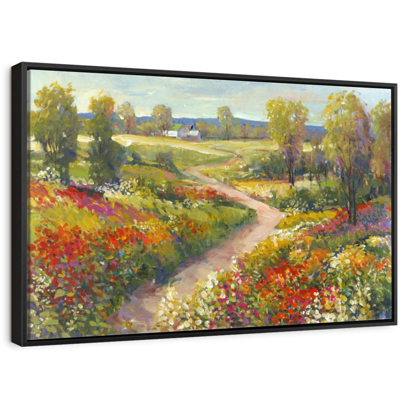Promenade matinale II, 25 po x 17 po, Cadre flottant noir
