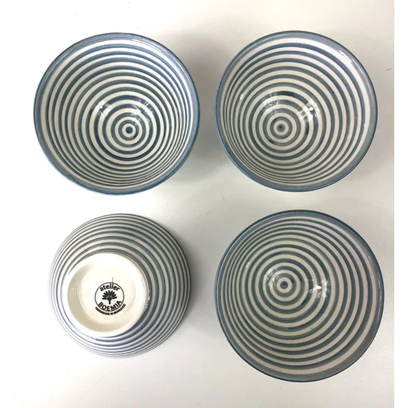 Ensemble de 4 bols à salade Bullseye, gris