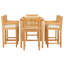 Ensemble bistro rectangulaire en teck pour 6 personnes 55 po