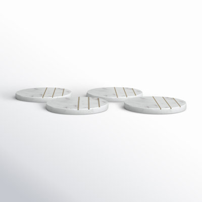 Marble Round 4 Piece Coaster Set