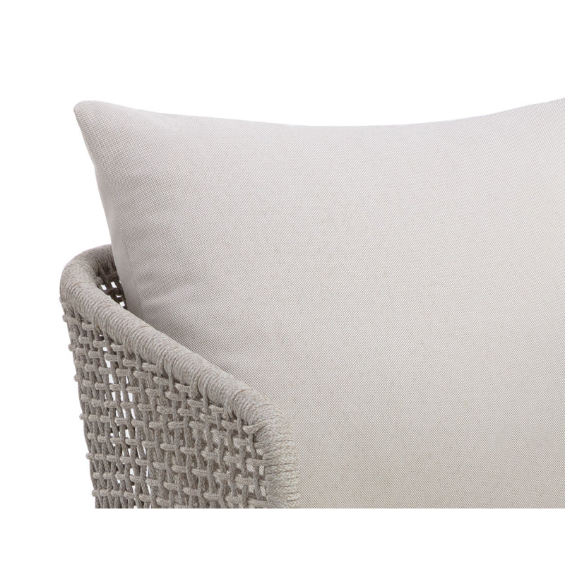 Capri Outdoor Teak Dining Armchair, Gray Frame/Palazzo Cream Cushion