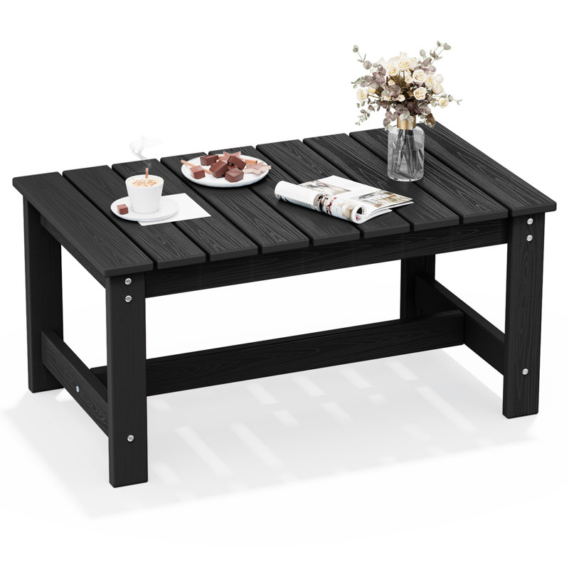Table basse d'extérieur en PEHD, Noir, noir, noir, noir