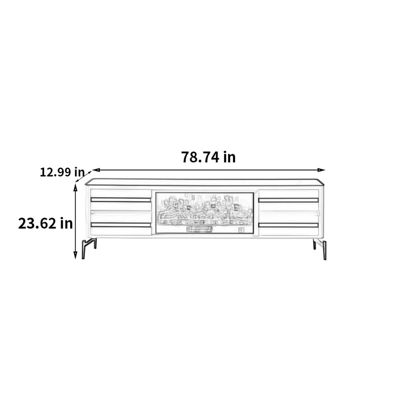 Modern Simulation Electronic Fireplace TV Cabinet