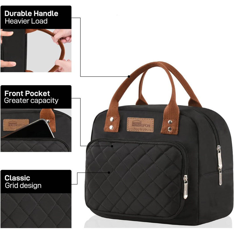 Insulated Lunch Bag, Black