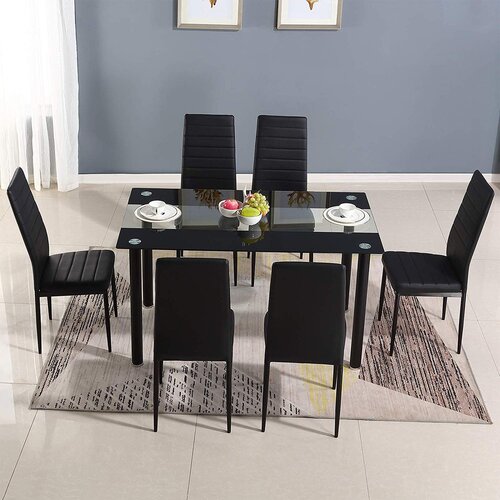 17 Stories Cauz Dining Set With 6 Chairs & Reviews 