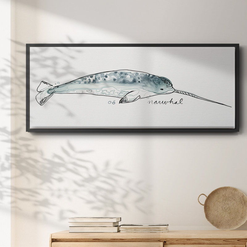 Baleine III - toile encadrée, H 12 po x l 30 po