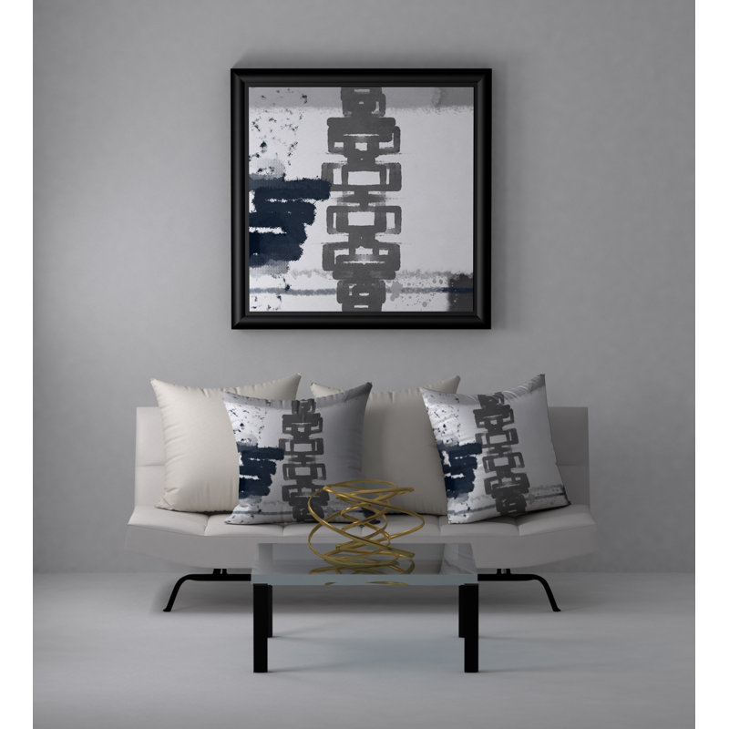 Abstract Reversible Throw Pillow, 24" x 24"