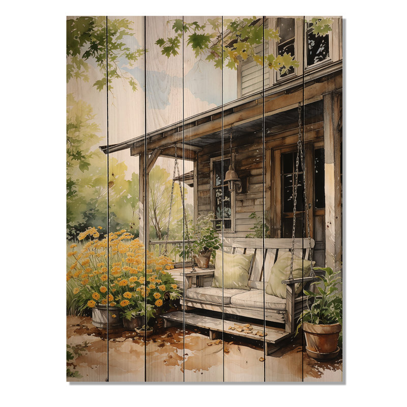 Farmhouse Gentle Breeze I sur impression sur bois, H 32 po x l 24 po x P 0,78 po