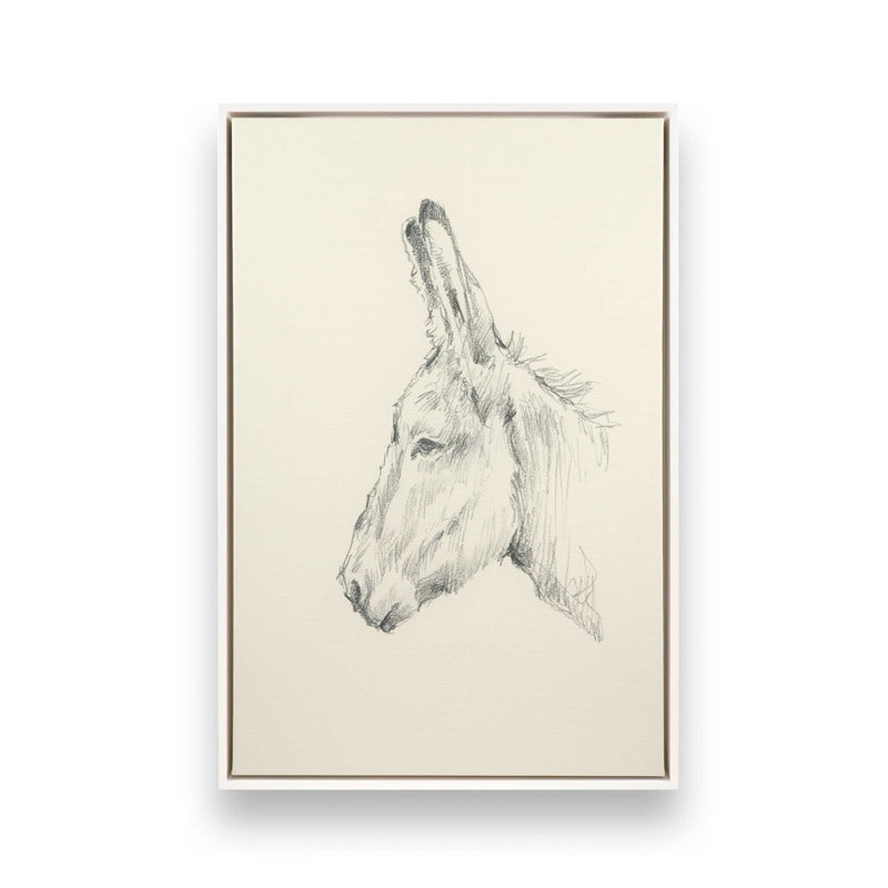 «Donkey Study II» par Ethan Harper, reproduction d'art, H 48 po x l 36 po, «Floater», reproduction encadrée sans passe-par