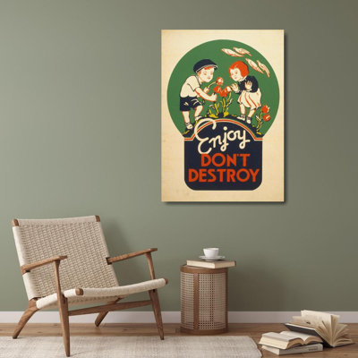 «Enjoy - Don't Destroy» par MuseumPrints - Art mural sur toile tendue avec châssis