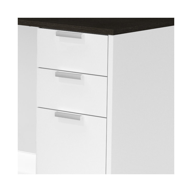Kadian L-Shaped Executive Desk, White