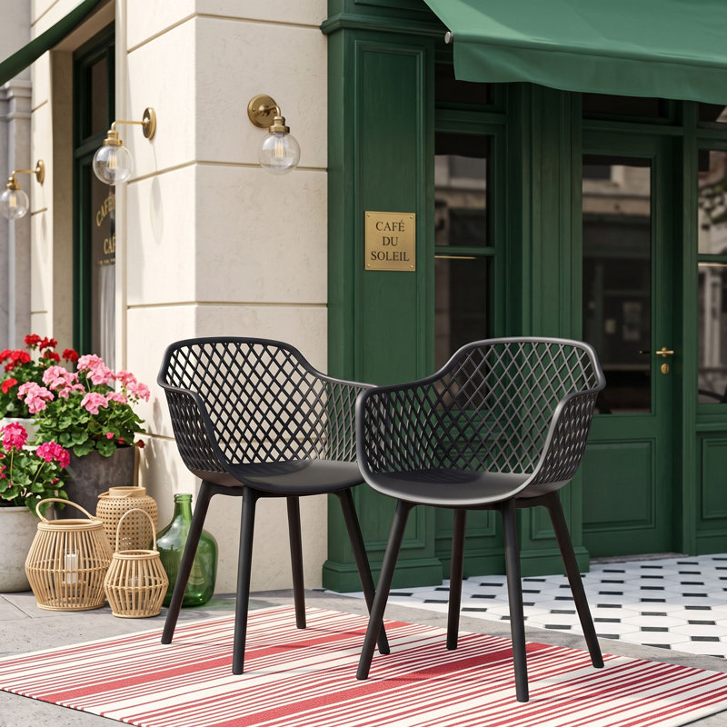 Ensemble de deux chaises de salle à manger d'extérieur