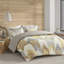 Édredon en coton imprimé jaune pour lit très grand / très grand lit, 3 pièces avec 2 taies décoratives