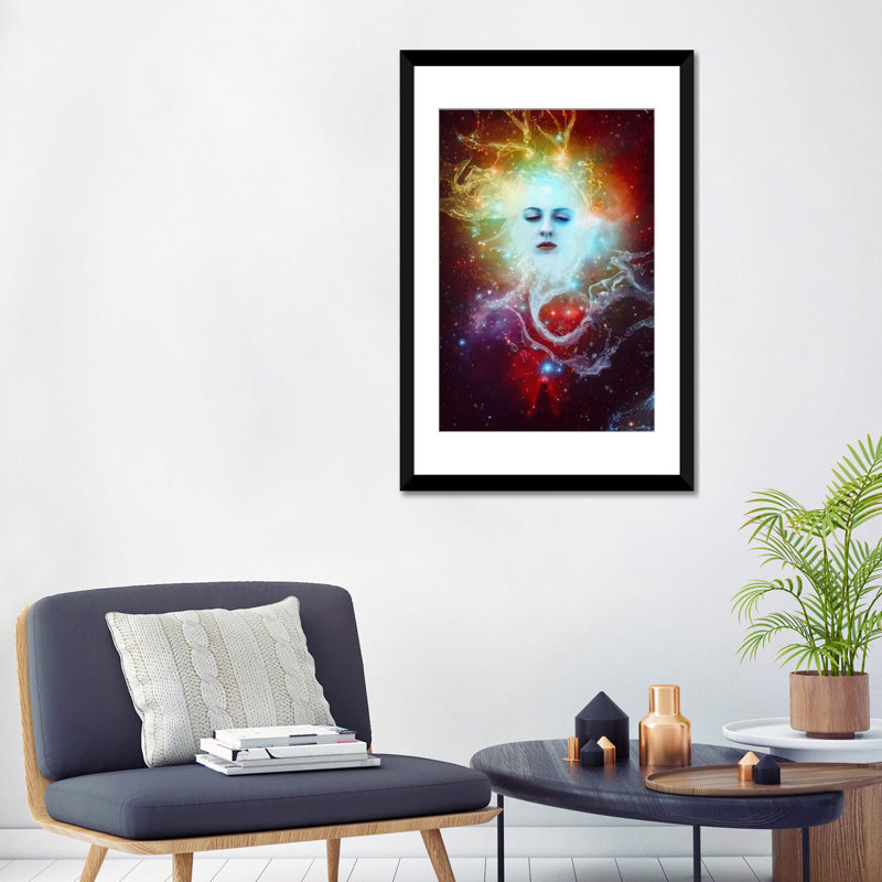 «Conscience», impression sur toile, Papier beaux-arts encadré noir, Blanc, H 24 po x l 16 po x P 1 po