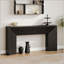 Console extra longue - canapé de style campagne moderne derrière le canapé, table d'entrée en bois noir pour le couloir et le salon, assemblage facile