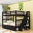 Full-Over-Full Bunk Bed With Storage, Twin Trundle, And Safety Guardrails-1963487814