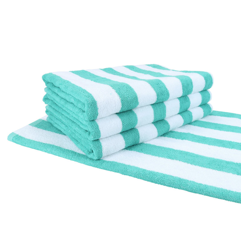 Serviette de plage Arkwright Cali Cabana 100% coton 30 x 60 (paquet de 4), Vert