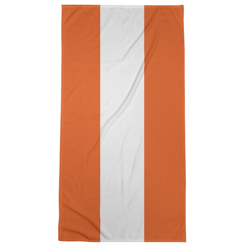 Bath Towel, Dark Orange/White