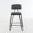 Faux Leather Upholstered Metal  Bar Stools Set with Backrest-1874614198