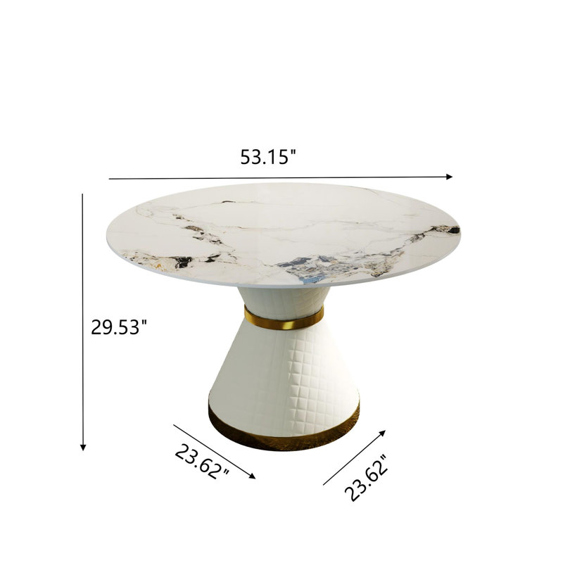 Table de salle à manger Modern, H 29,53 po x L 53 po x l 53 po, Chanel