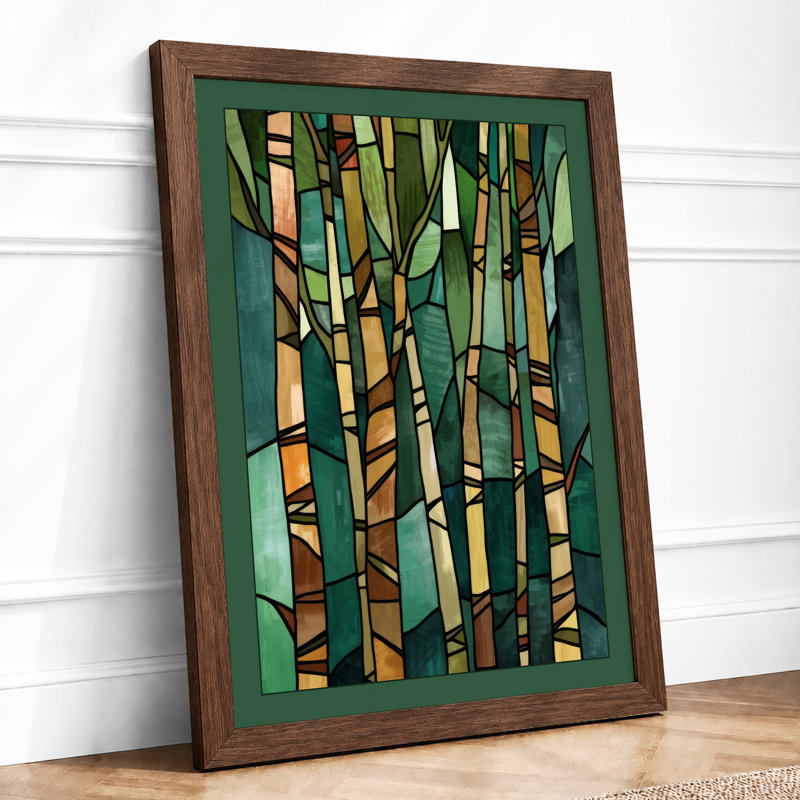Bamboo Forest Botanical - Framed Print, A2 - 59.4 x 42.0 cm, Walnut