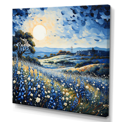 Blue Bonnets Field Pointillism I