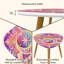 Ensemble de 2 tables basses gigognes triangulaires Mandala Crescent Moon Planets Pastel Colors