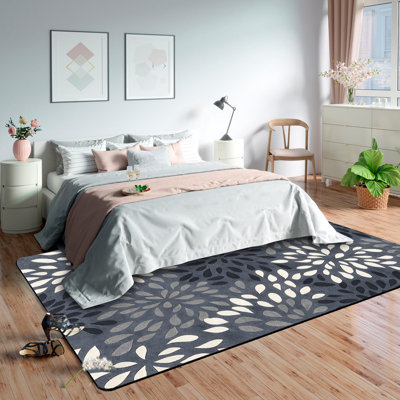  Area Rug Living Room Rugs 7x10ft Soft Indoor Carpet Modern Rug with Non Slip Rubber Backing for Under Dining Table Home,neutral flower