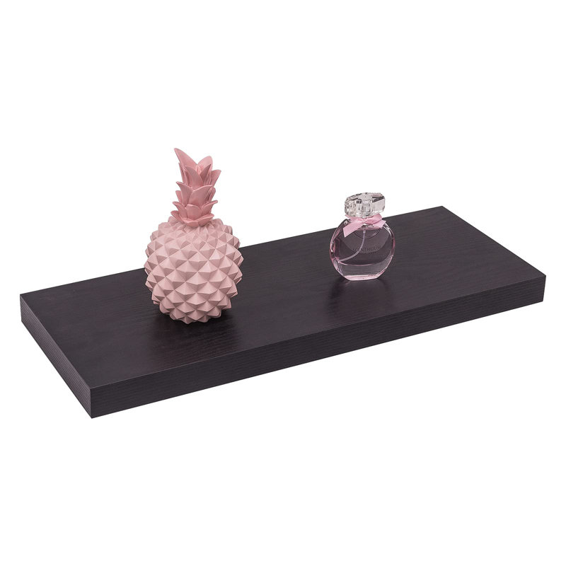 Geatano 4 Piece Floating Shelf, 3.8cm H x 80cm W x 22.9cm D, Black
