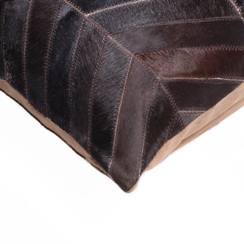 Housse et insert de coussin carré en cuir / suède Torino, Chocolat
