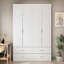 Armoire de chambre de 93,9 po de hauteur avec armoire supérieure, tringle et 4 tiroirs