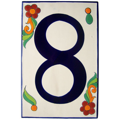 Big Talavera Ceramic Building Number Eight