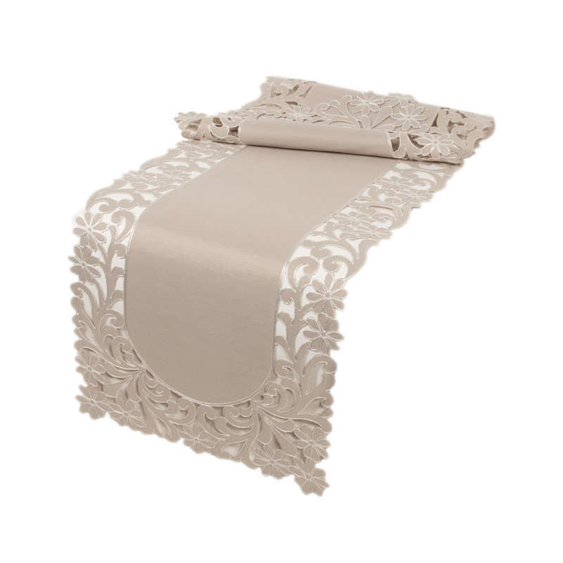 Chemin de table à bordure découpée à nappe floral florence Kurth, L 36 po x l 16 po