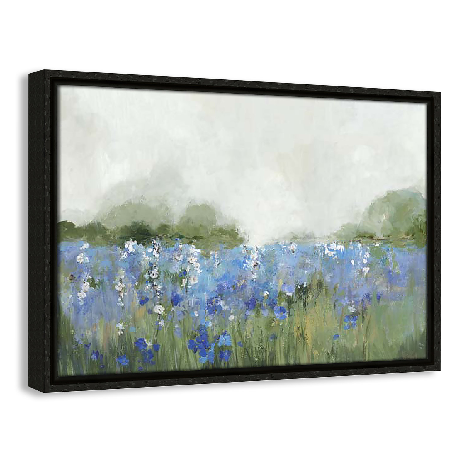Meadows Bluebels Field "Meadows Bluebells Field" Print, Espresso Framed, 13.5" H x 19.5" W x 2" D